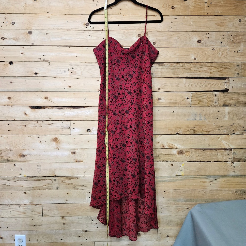 Jessica Howard Red Black Glitter Floral Dress Size 14 Y2K Whimsigoth - Picture 11 of 11